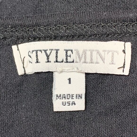 Stylemint Black Short Sleeve Top Size 1 Supima Cotton Micromodal Stretch T-Shirt - Picture 5 of 6
